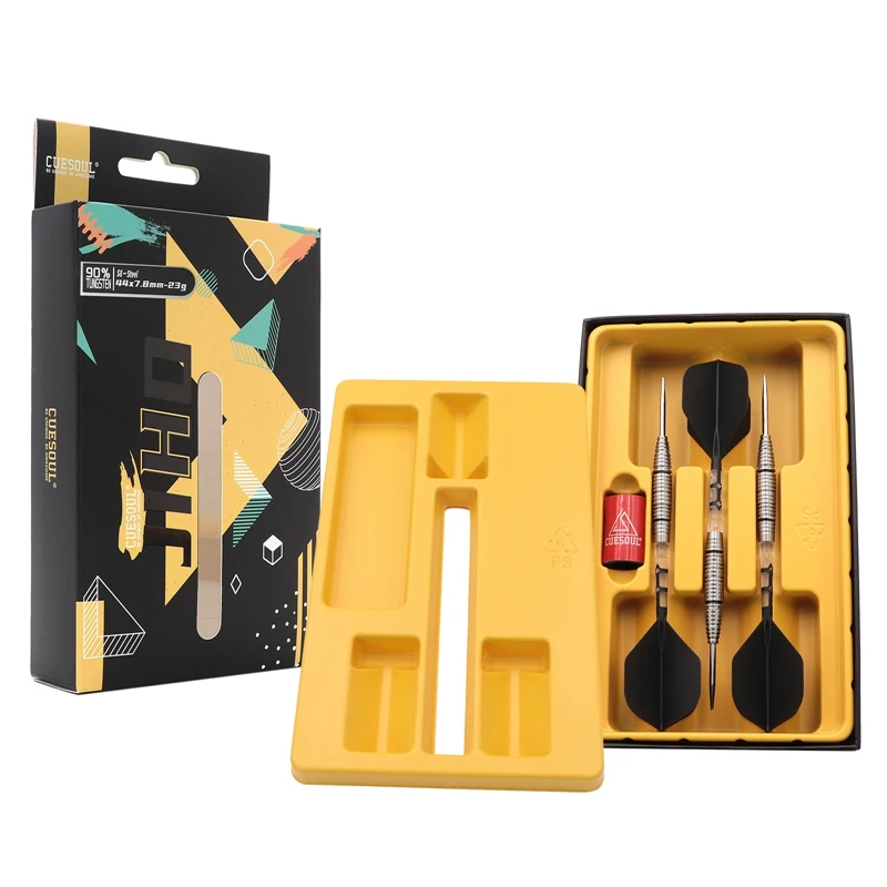 

CUESOUL JIHO S8 21/23g Steel Tip Darts 90% Tungsten Dart Set with Unifying ROST T19 Flight