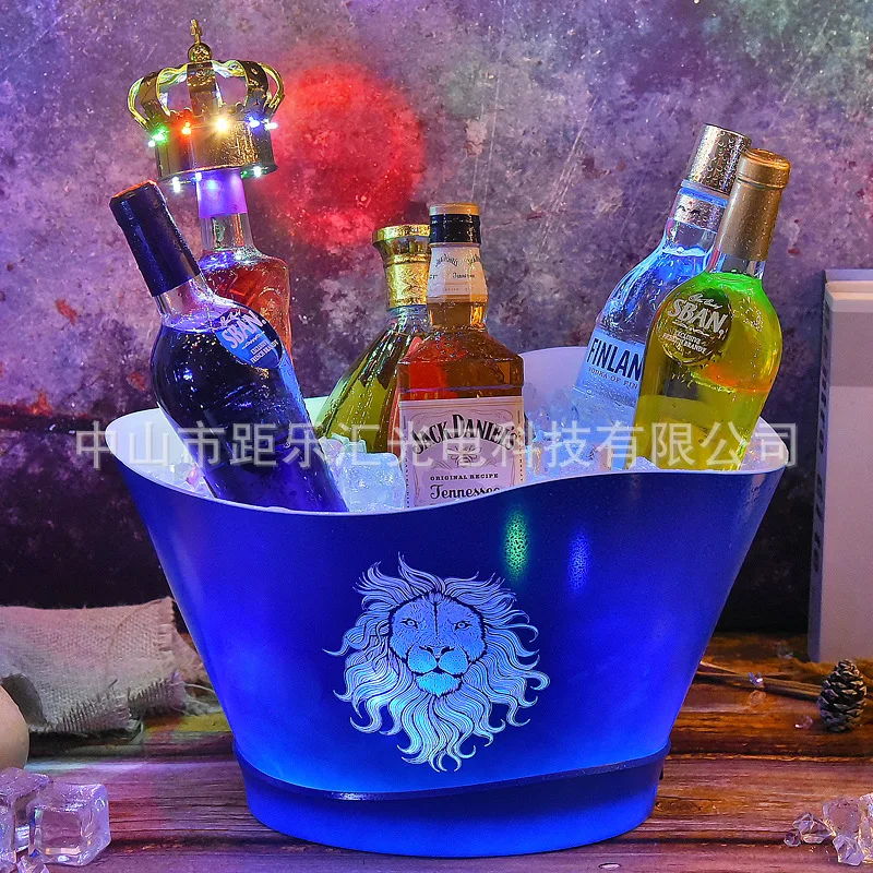 

Светодиодное светящееся ведро для льда, пластиковое пиво, вино, ледяной бар, КТВ, лед, зарубежное вино, шампанское