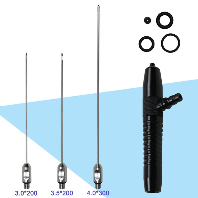 

1set Liposuction Handle with Three Cannulas Fiber Aspiration Handpiece Negative Pressure Liposuction Handle Liposuction Tool