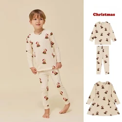 Ks Weihnachten Bär Kinder kleidung Baby Jungen lang ärmel ige T-Shirts Hosen Anzug Kinder Baumwolle Kleidung Kleinkind Mädchen Cartoon Kleid