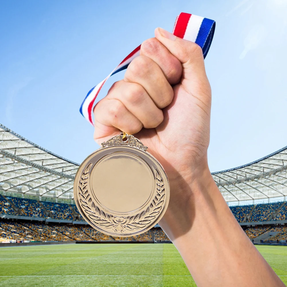 10 قطعة ميداليات الذهب/الفضة/البرونزية مع شريط الرقبة الميداليات الفائزة المعدنية 5.2 سنتيمتر ميداليات جائزة المنافسة للألعاب الرياضية