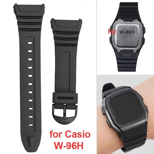 Pulsera de goma para W-96H, correa de repuesto de silicona suave para cinturón de plástico PU W96H, accesorios de pulsera deportiva impermeables