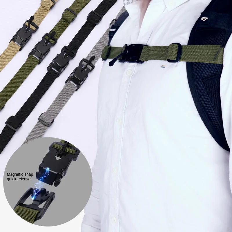 Mochila magnética destacável Peito Pack Strap, Alça de ombro ajustável, acampamento ao ar livre, Tactical Bag Acessórios, fácil