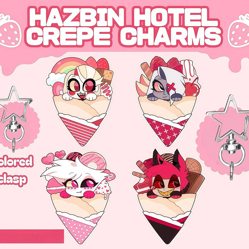 Anime Cartoons Acrylic Keychain for Hazbin Hotel Angel Dust Alastor Vaggie Q Version Backpack Pendant Peripheral Decoration