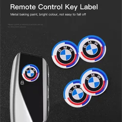 5Pcs Car Key Shell Badge Sticker 3D Aluminum Auto Key Remote Fob Decals For BMW 50th Anniversary E39 E46 E90 E60 F10 F11 F20 F30