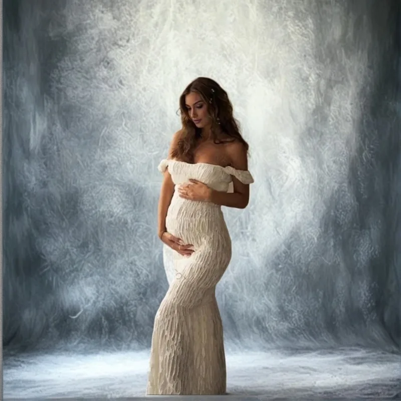 

Women's Off Shoulder Mermaid gown Baby Shower Maxi Photography Dress, Платье Женское Вечернее ,платье Для Беременных ,임산부 원피스