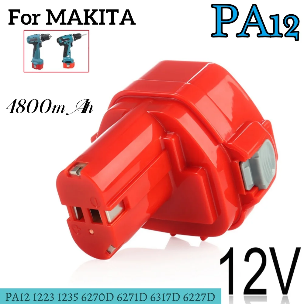 

For Makita 12V 4800mAh Battery ，Compatible PA12 1200 1220 1201 1222 1233SA/B1235 192681-5 Cordless Power Tools