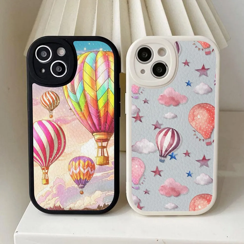 Hot Air Balloon print Phone Case Hard Leather For iPhone 14 13 12 Mini 11 14 Pro Max Xs X Xr 7 8 Plus Fundas