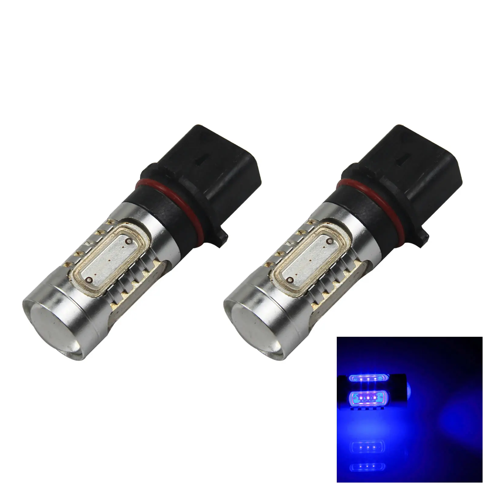 ไฟ P13W ด้านหลังรถสีฟ้า2x ด้านหน้าหลอดไฟ5ตัว cob SMD H402-B PS13W LED