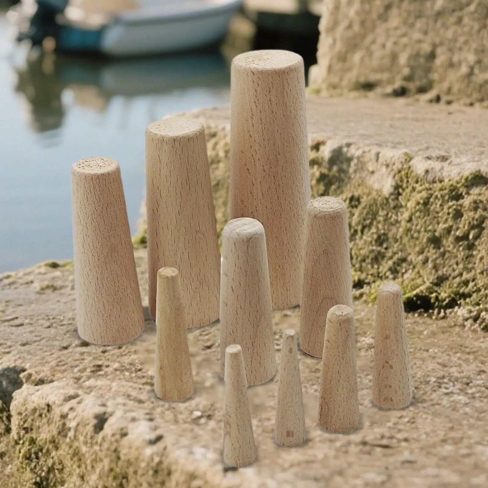 

Drain Plug For Boat Wooden Portable Cone Stopper 10-Piece Boat Tapered Drain Bungs For Yacht Ships Kayak Bilge Pump Dock Fishing