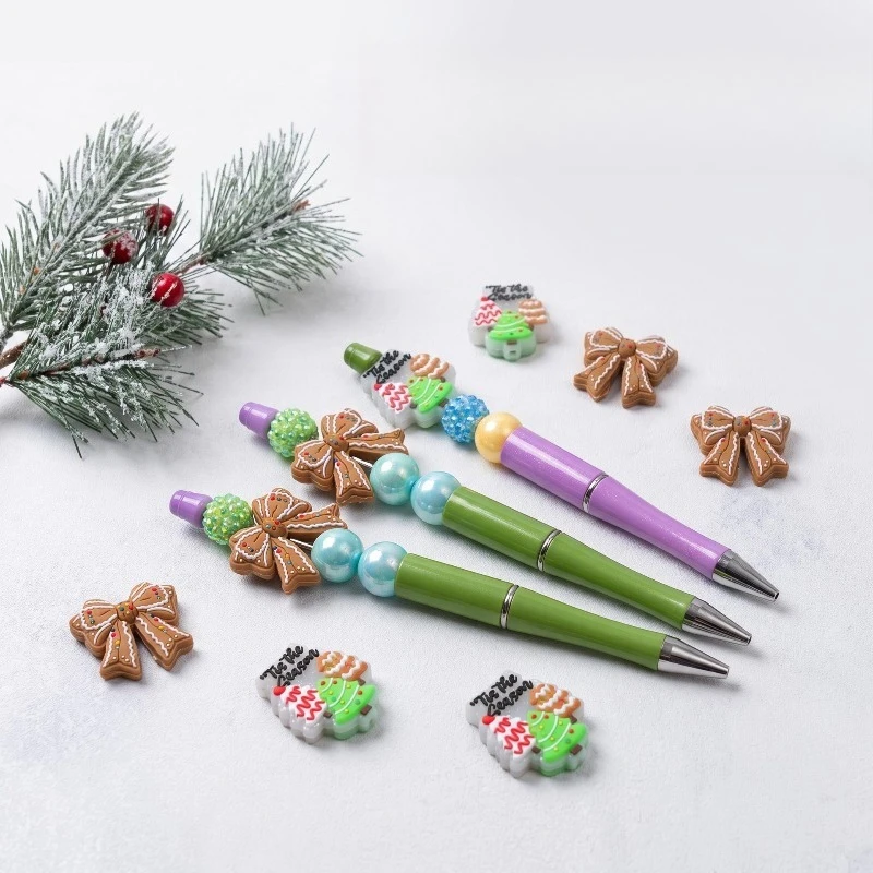20pcs Silicone Beads Christmas Focus Beads Food Grade Silicone Baby Teether Newborn Toys DIY Pacifier Chain Jewelry Accessories