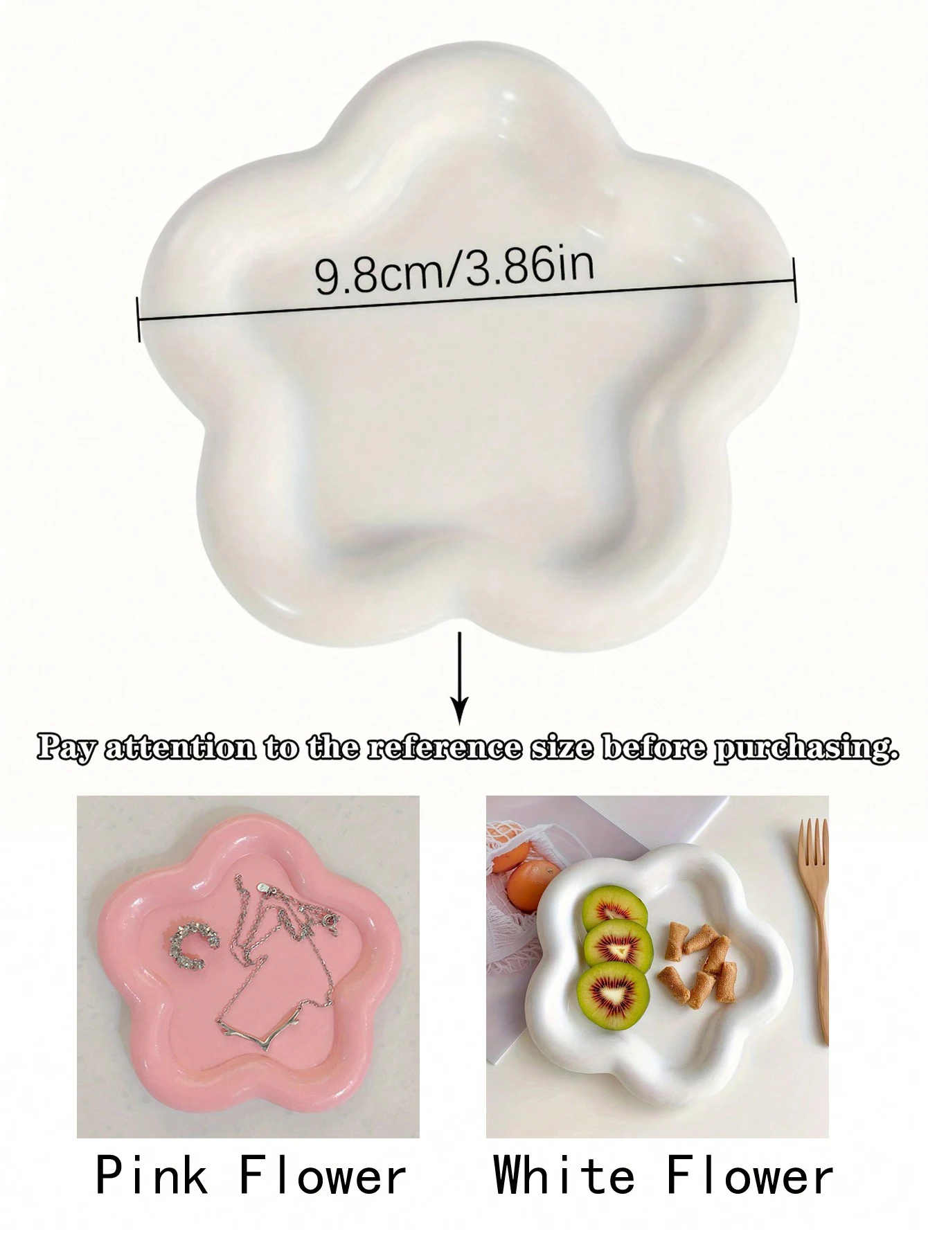 1pc Flower Shaped Jewelry Tray, Jewelry Plate, Jewelry Storage Tray, Jewelry Holder, Household Creative Jewelry Storage Ornament