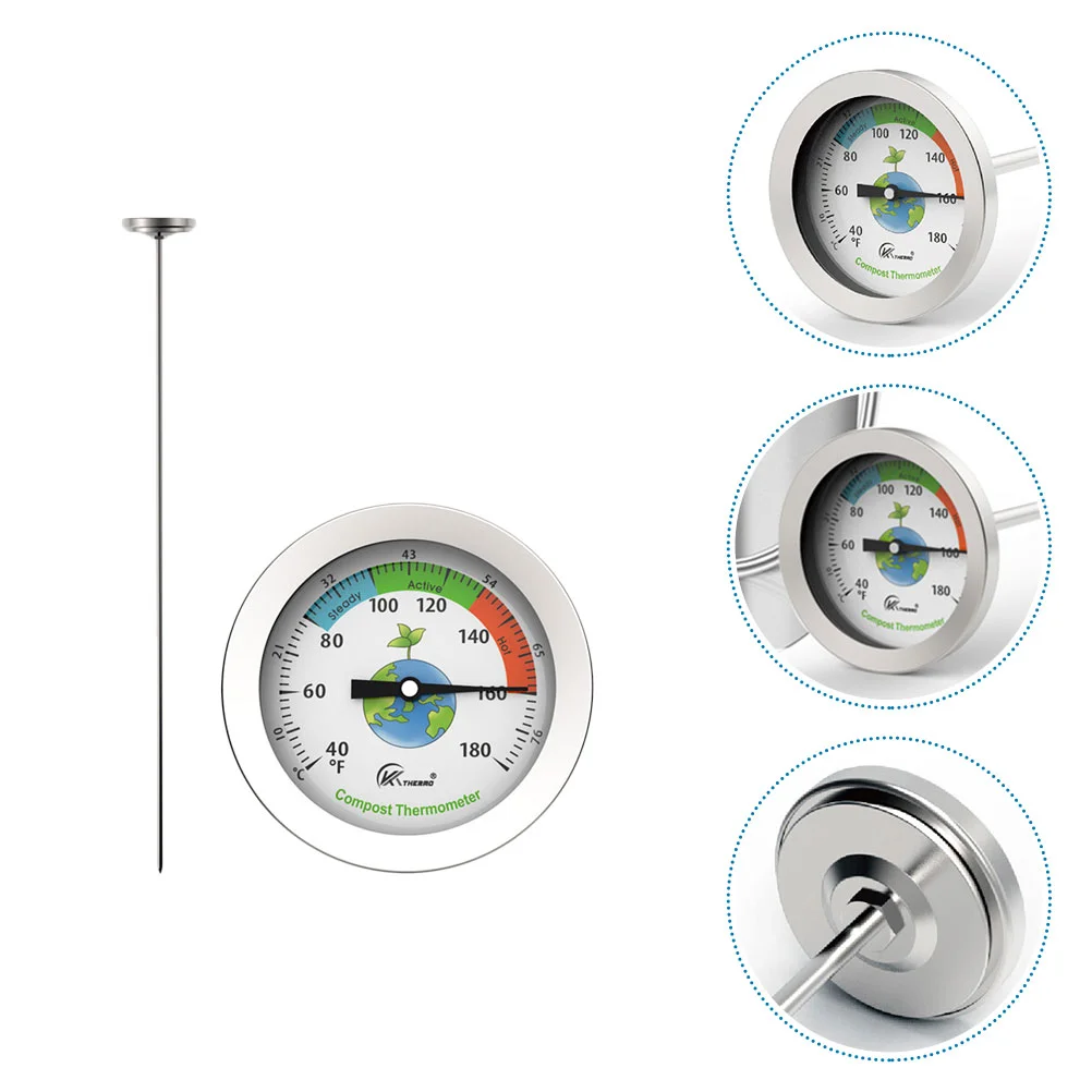 Soil Thermometer Ground Moisture Compost Temperature Digital Probe Number