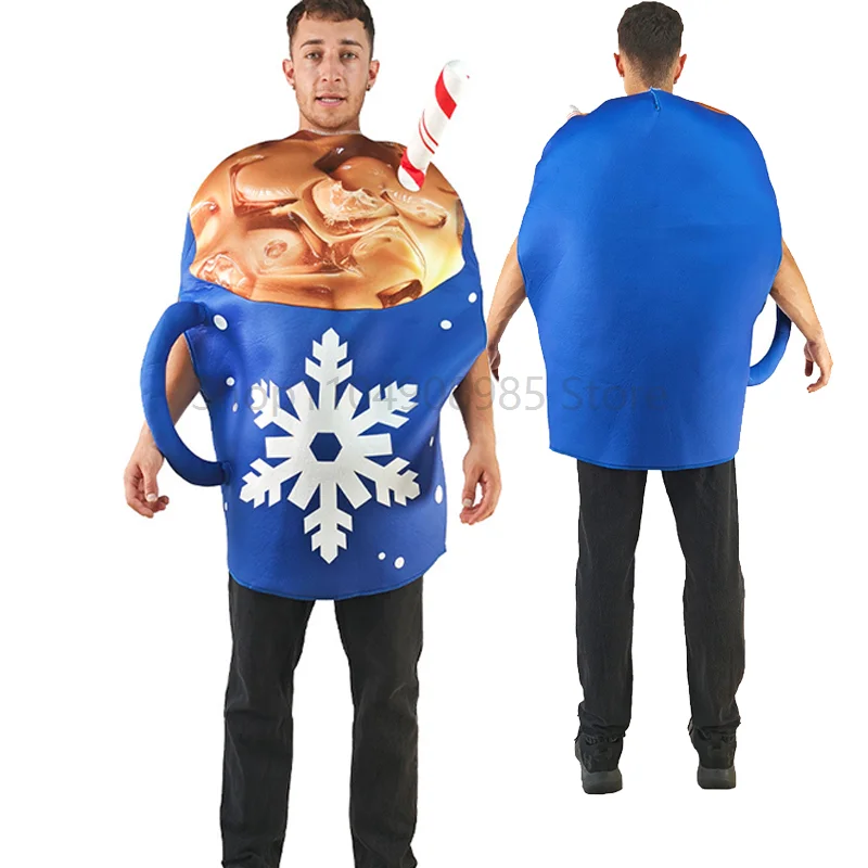 

New Arrival Unisex Men Women Latte Coffee Cup Fancy Dress Up Adults Cup Of Iced Coffee costume Economic