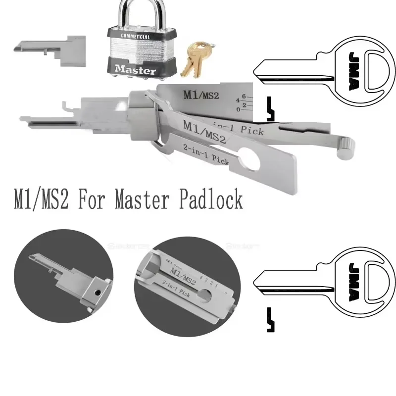 Alat Pembuka Kunci 2-in-1 Lishi untuk Kunci Sipil, SC1 KW1 SC4 KW5 R52 SC1-L KW1-L SC4-L M1 MS2 AM5 SS001 SS002