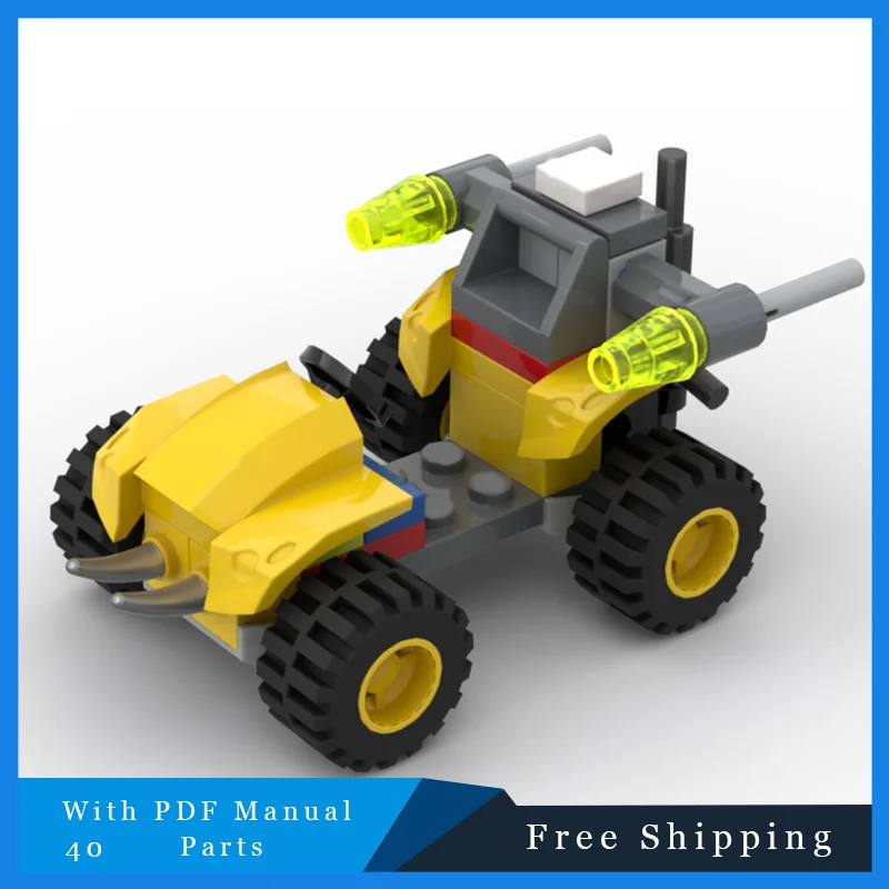 

40 деталей автомобиля, модульная компактная и крутая модель боевого автомобиля, строительные блоки, кирпичи, детская сборная игрушка «сделай сам», подарок на день рождения, Рождество