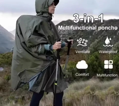 

﻿ Waterproof Hooded Raincoat Foldable Rainsuit For Adults Outdoor Camping Hiking Travel Lightweight Unisex With Pocket Rainwear
