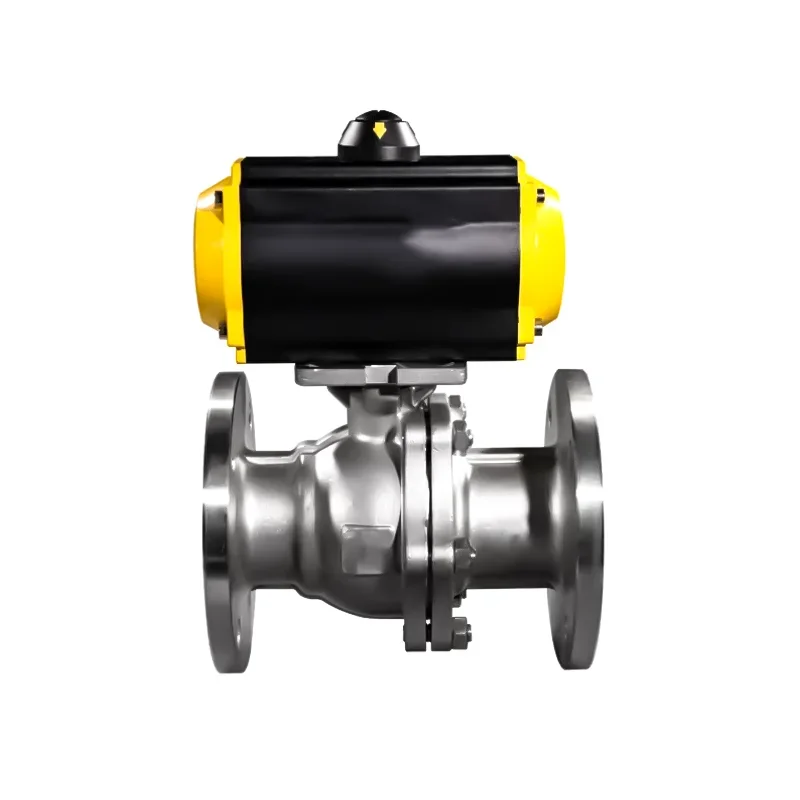 Double Flanged Stainless Steel Ball Valve with Pneumatic Actuator Air Control Flange 2 Way Ball ValveDIANCIF