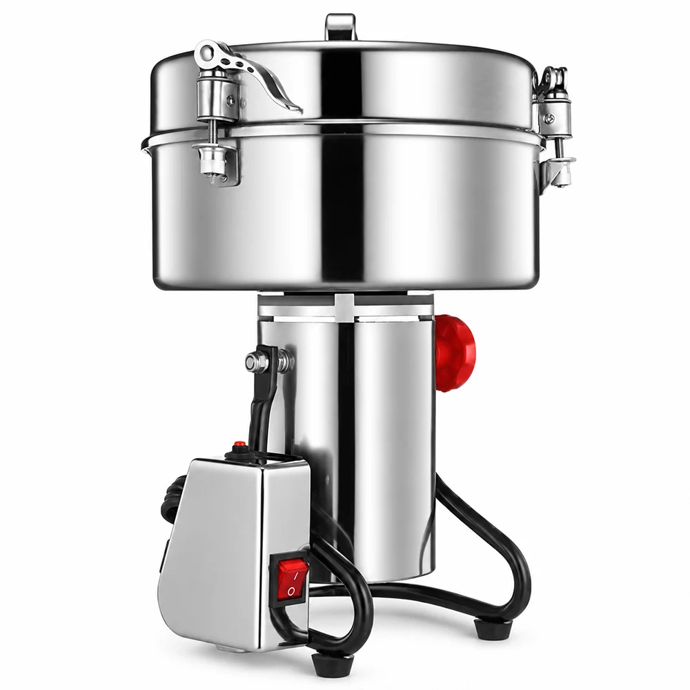 4500G Commercial Grain Grinder High Speed 4500W Cereals Medicinal Materials Spices Powder Crusher Stainless Steel Coffee Grinder