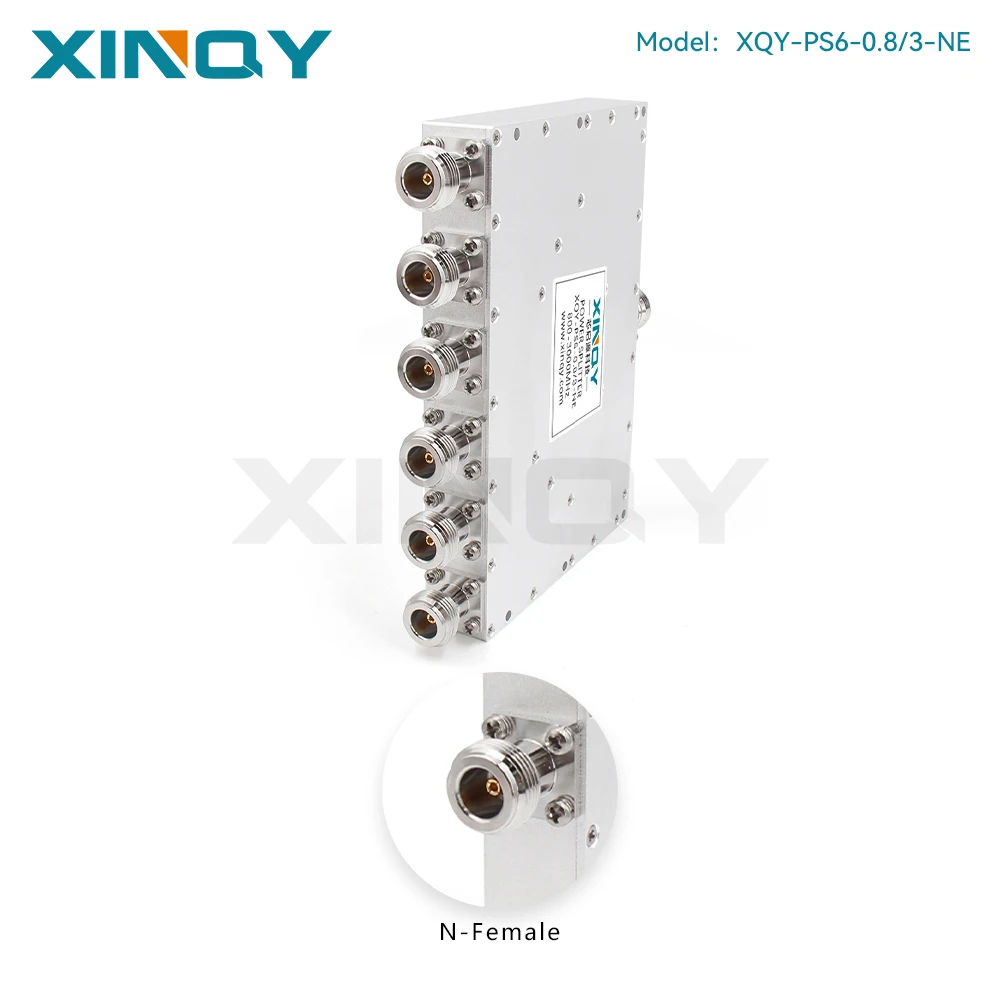 XINQY L-Band 0.8-3GHz Microstrip 1-to-6 Power Splitter, N-Female Antenna Signal Divider/Combiner