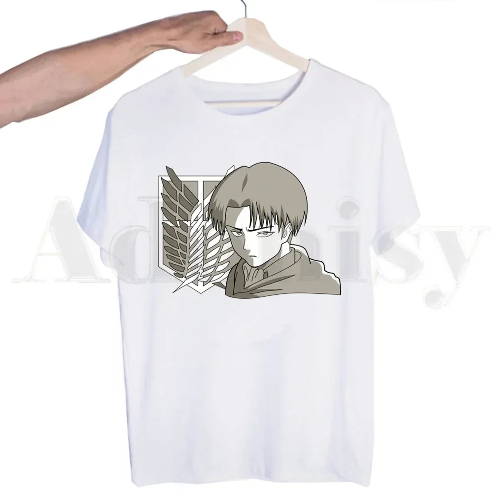 Attack on Titan Anime Shingeki No Kyojin Eren Levi Tshirts Men Fashion Summer T-shirts Tshirt Hip Hop Printed Top Tees Harajuku