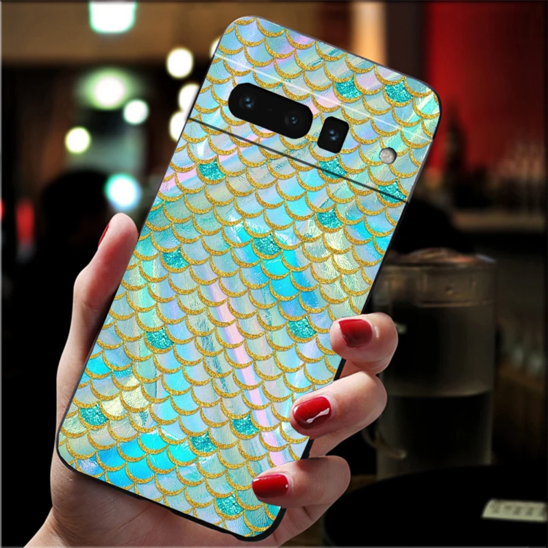 

Phone Case For Google Pixel 10 9 Pro XL 9A 8 7 6 Pro Pixel 8A 7A 6A Pixel 8 7 6 5 Mermaid Fish Scale