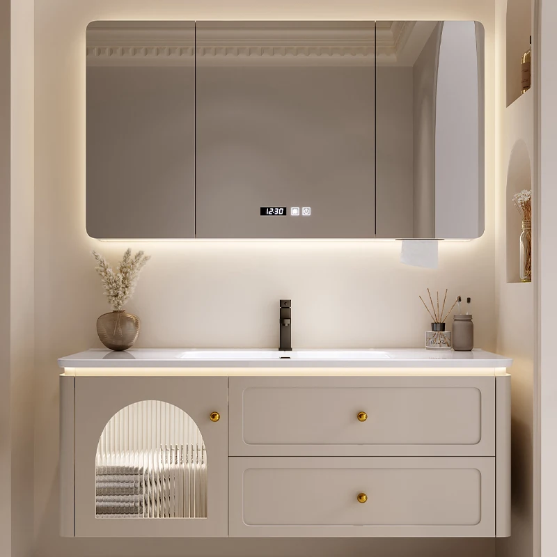 

Modern Simple Style Bathroom Cabinet Ceramic Wall Small Storage Organization Wall Cabinet Sink Banyo Dolabi Bathroom Cabinet