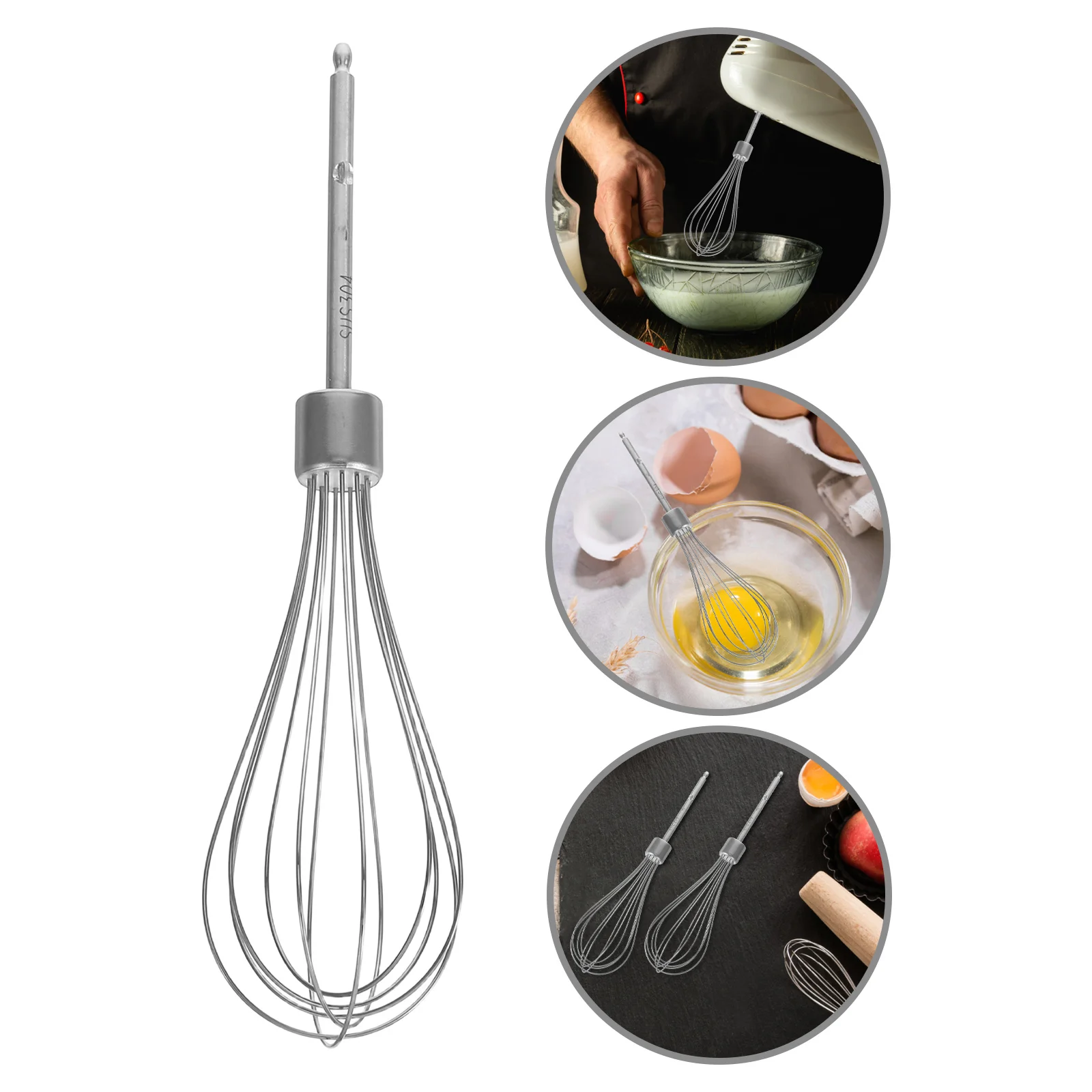 

2Pcs Stainless Steel Egg Beaters Hand Mixer Replacement Attachments Baking Whisks Handheld Kitchen Mixing Cooking Tools