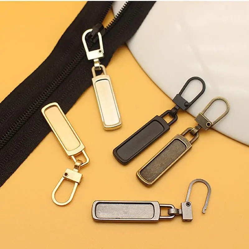 5Pcs Detachable Metal Zipper Pullers Sliders Head Zippers Repair Kits Zipper Pull Tab DIY Sewing Jacket Clothing