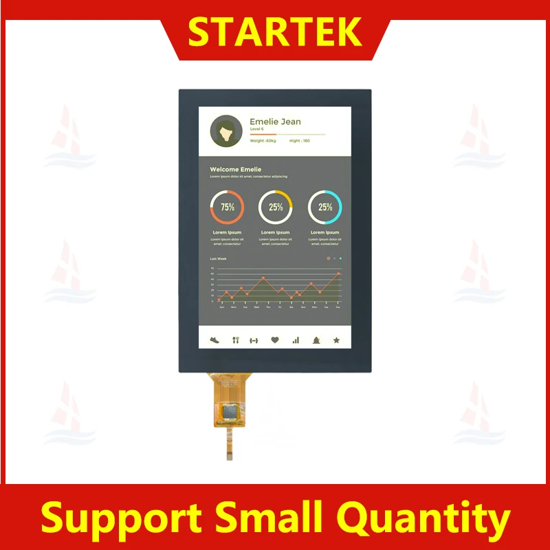 7'' 7 Inch 800x1280 Resolution LVDS Interface IPS TFT LCD Display Module With GC9704 Driver IC