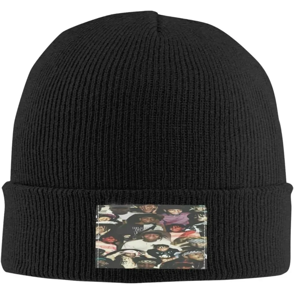 Ski Mask Rapper The Slump God Beanie Hats for Men Women Cuffed Knit Hat Slouchy Thick Soft Warm  Caps Black