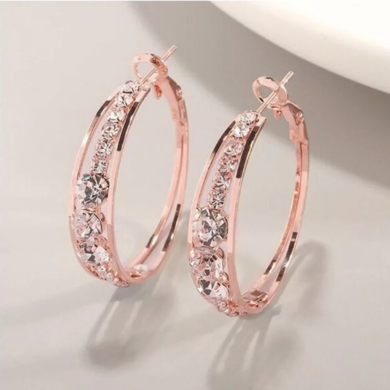 Exquisite and Fashionable Women\'s Zircon Earrings, Women\'s Wedding Banquet Jewelry Earrings
