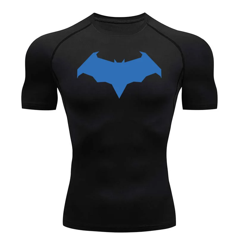 New Running T-shirt Men's Compression Shirt Quick dry Breathable Sports Top Black Gym Sportswear Rashgarda MMA Long sleeves 4XL