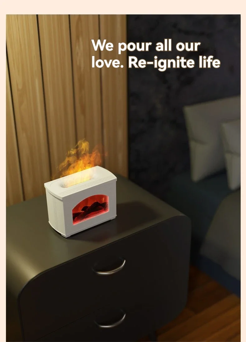 A new fireplace aroma humidifier home desktop small diffuser automatic fragrance machine simulation flame