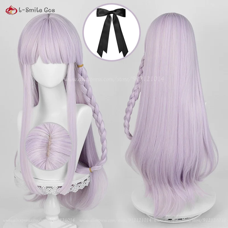 

Kirigiri Kyoko Cosplay Wig 80cm Light Purple Wigs For Women Cosplay Anime Wig Heat Resistant Synthetic Hair Halloween + Wig Cap