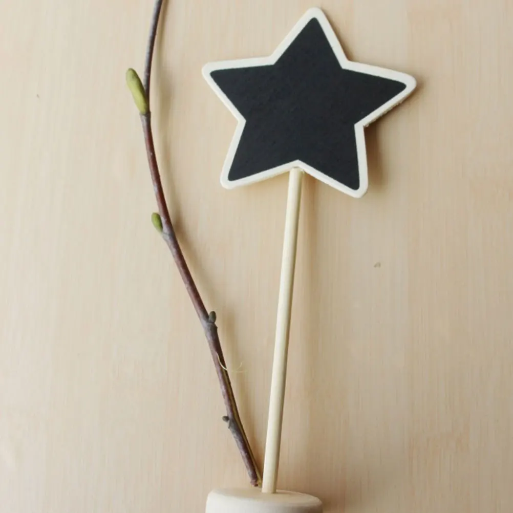 

15Pcs Wooden Mini Blackboard Creative Message Decorative Signs with Base for Home Kitchen Garden Wedding Writing Board