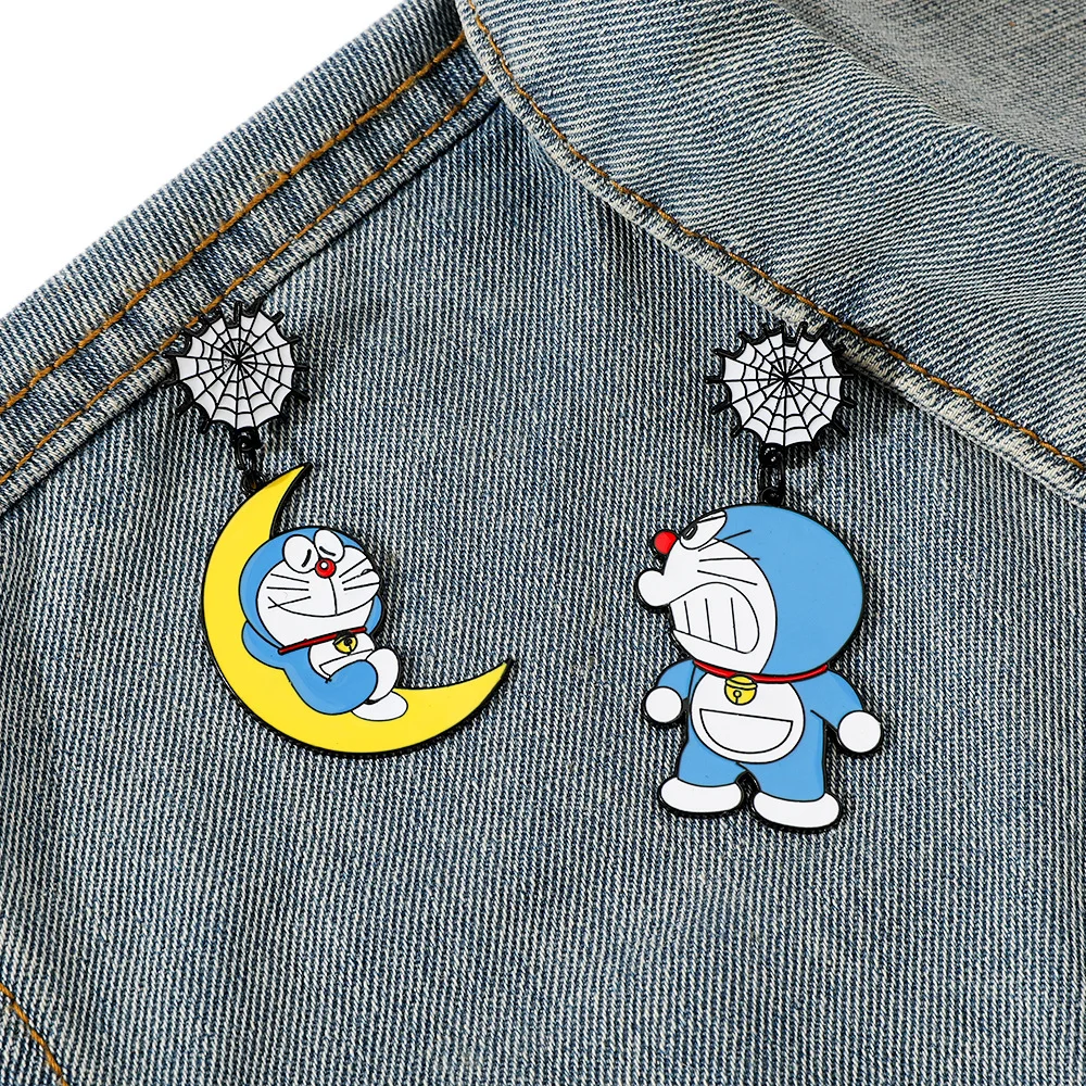 4Cm Doraemon Anime New Brooch Backpack Hat Accessories Paired with Clothing Emblem Jewelry Alloy Brooches Pin Christmas Gift