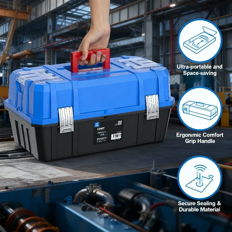 

Портативный сверхмощный стальной ящик для инструментов, запираемый органайзер для инструментов, гаражная мастерская, ящик для хранения инструментов для механика, прочный чехол-органайзер