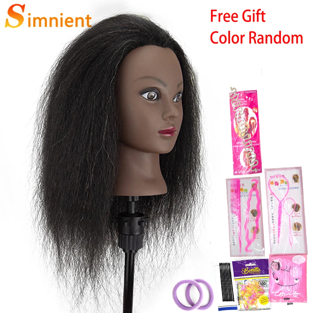 Afro Mannequin Hoofden voor Vlechten Maniquí Haar Poppen Echte Menselijke Training Kapper Model Natuurlijke vrouwen Kappers Kit Pruiken