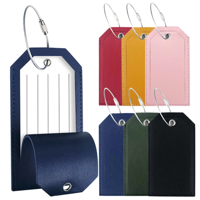 

Universal Luggage Tags Metal Ropes Leather Check In Tag Boarding Passes Personalized Logos Signature Inner Pages Included