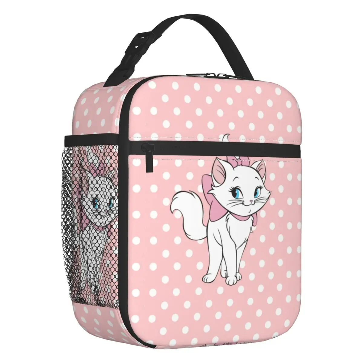 Custom Marie Dot Portable Lunch Box for Women Waterproof Cooler Thermal Food Insulated Lunch Bag School Children Student