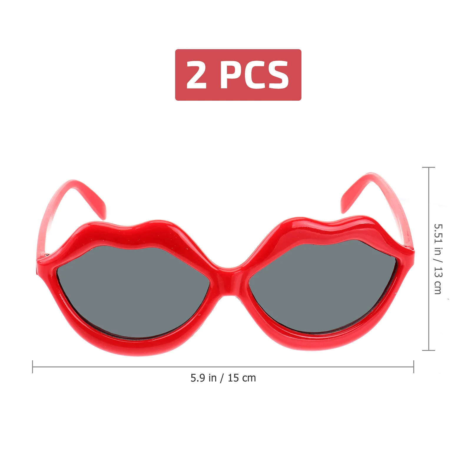 2 قطعة نظارات مضحكة على شكل شفة حمراء خفيفة الوزن للحفلات التنكرية للهالوين نظارات شفاه حمراء للمسرح التنكرية #2