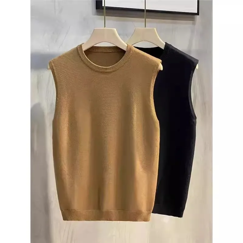 

Men's Svel round Ne Knitted Vest Autumn Season Casual Sle Polyester Fiber Breathable Comfortable Faionable Base L...