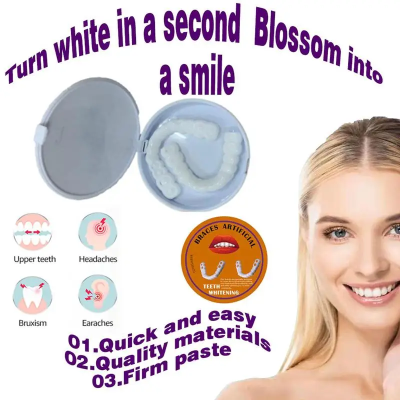 Carillas dentales superiores e inferiores de ajuste perfecto, aparatos de silicona, blanqueador de dientes Artificial, mejora tu sonrisa, envío gratis, 1 caja