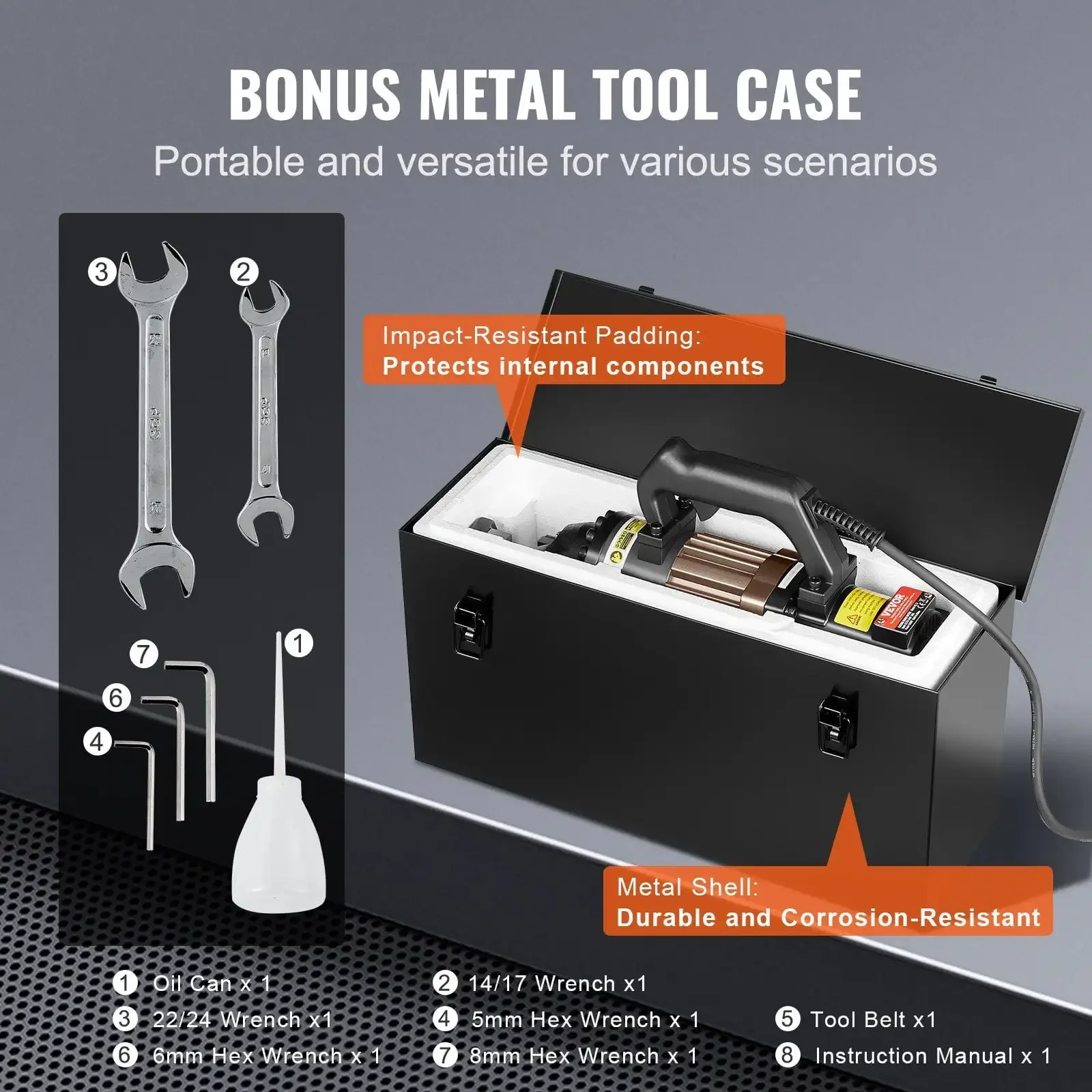 Cortador de vergalhão hidráulico elétrico de 1500 W com corte de até 7/8 polegadas # 7 4-22mm