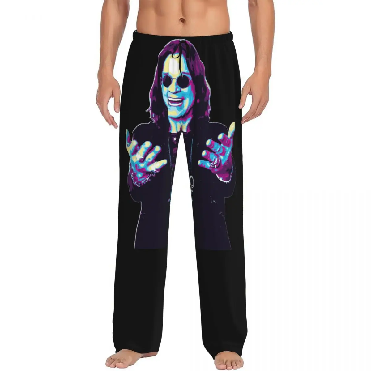 

Custom Ozzy Osbourne Pajama Pants for Men Prince Of Darkness Lounge Sleep Stretch Sleepwear Bottoms with Pockets