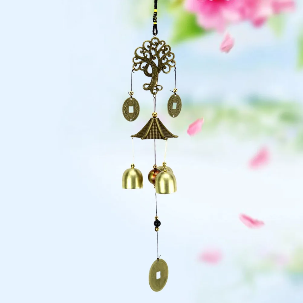 Vintage Alloy Rich Tree Wind Chime Decorative Hanging Ornament for Garden Patio Balcony Indoor Outdoor Space Melodic Aeolian
