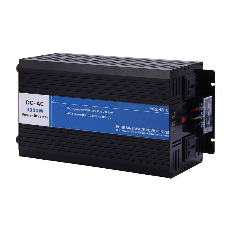 High Quality 3000 Watt Inverter DC 12V 24V 48V To AC 110V 220V Power Pure Sine Wave Inverter