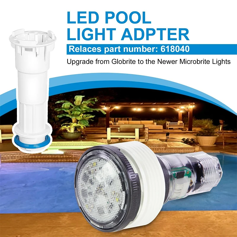 Replace Part for 618040 Adapter Compatible with Pentair MicroBrite to GloBrite Niche Colorvision Pool Light Adapter