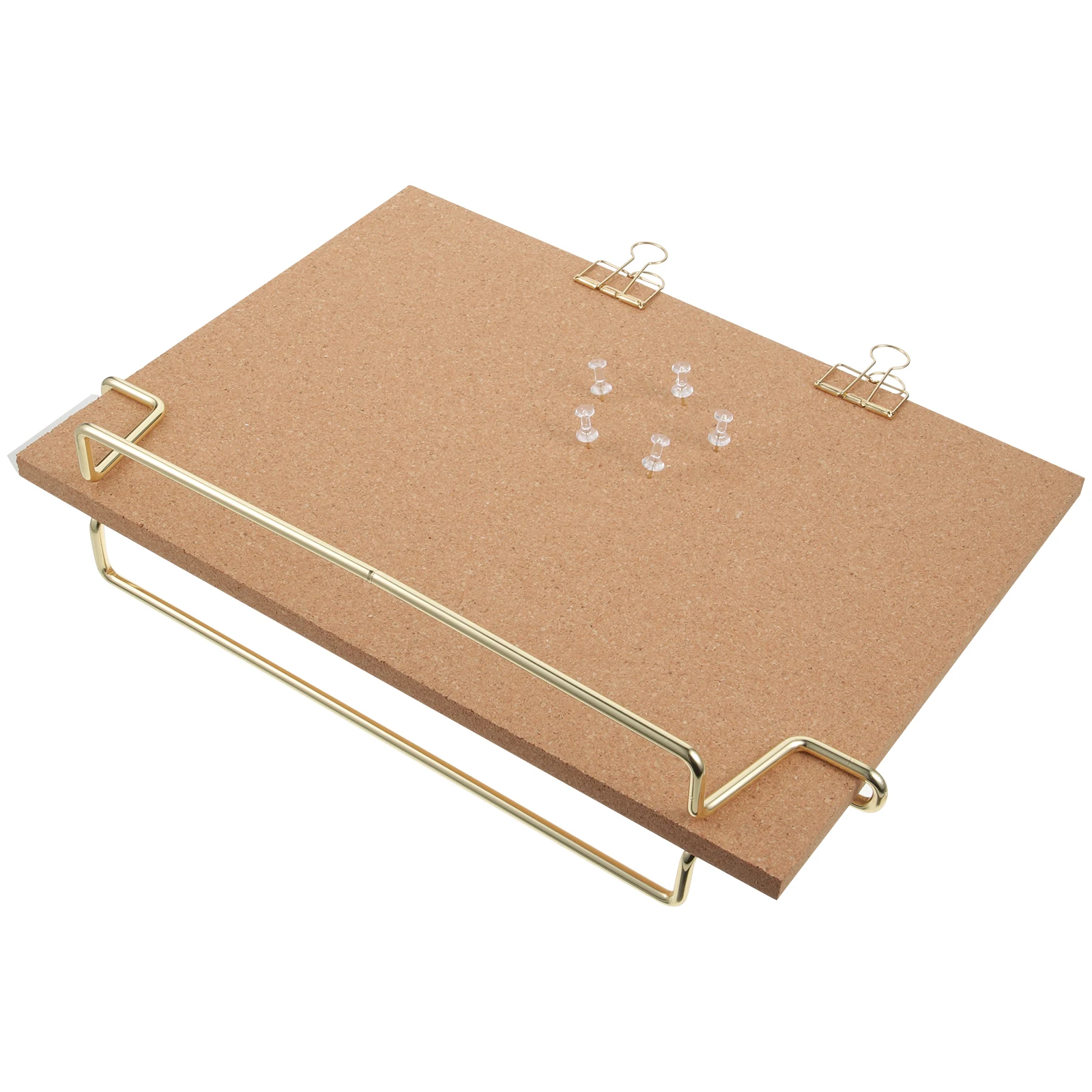 Eco-Friendly Bulletin Board Wooden Frame Golden Base Multi-Functional Message Board for Restaurant Pub Menu Home Office Use